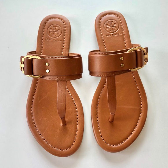 Tory Burch Shoes - SOLD - Tory Burch Marsden Tan Flat Thong Sandal